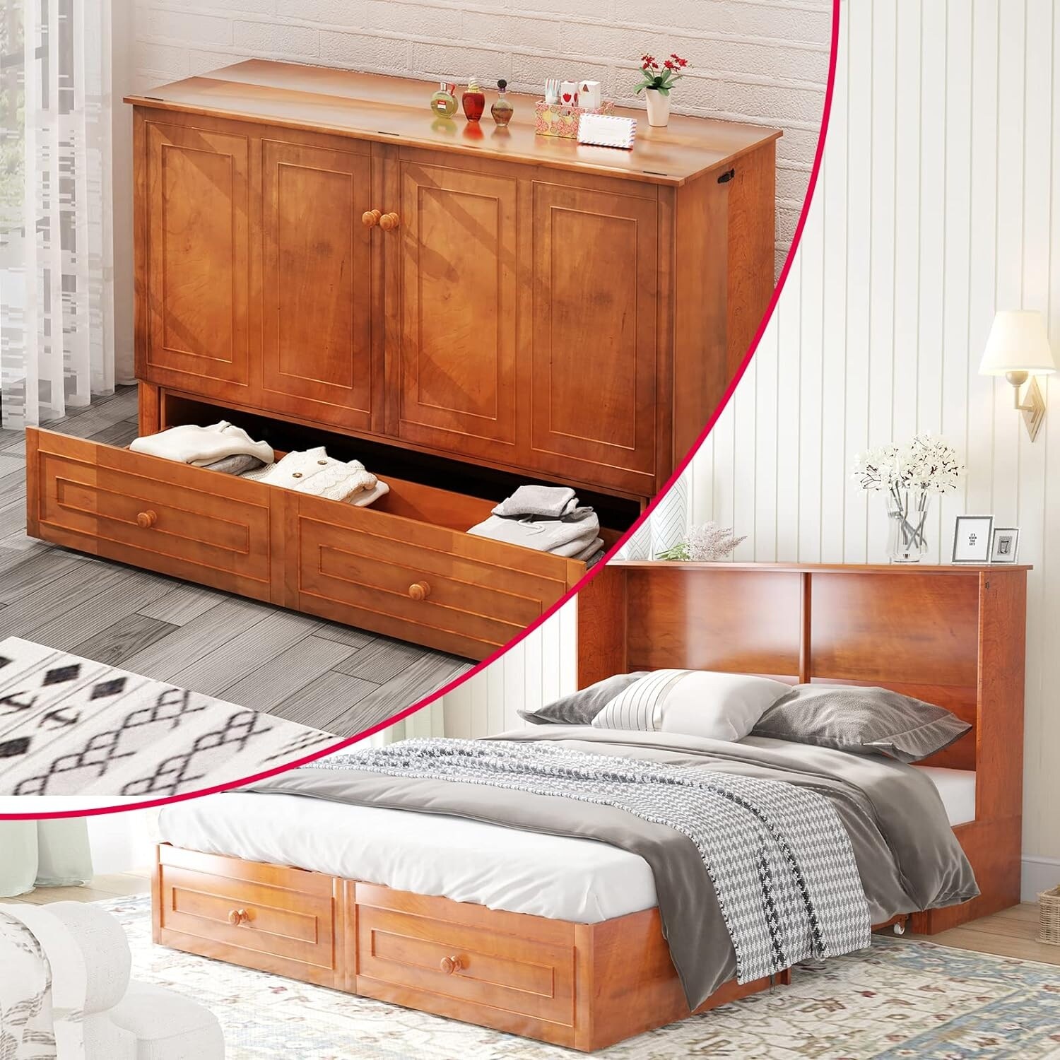 Murphy cabinet bed queen size sale