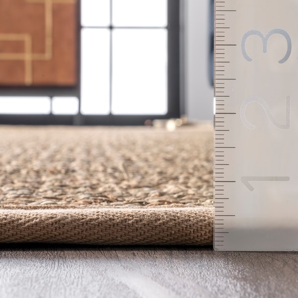 nuLOOM Handmade Fiber Cotton Border Seagrass Area Rug