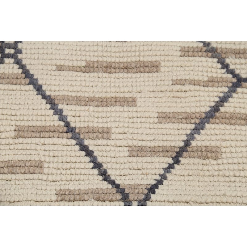 Trellis Moroccan Oriental Area Rug Handmade Checkered Wool Carpet - 7'11"x 11'0"