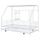 preview thumbnail 8 of 38, Metal Twin Size House Bed with Trundle and Built-in Shelf and Grid,Kids and Baby