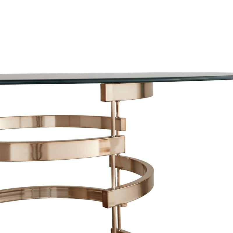 Nova Round Glass Top Vortex Iron Base Counter Height Table by iNSPIRE Q Bold