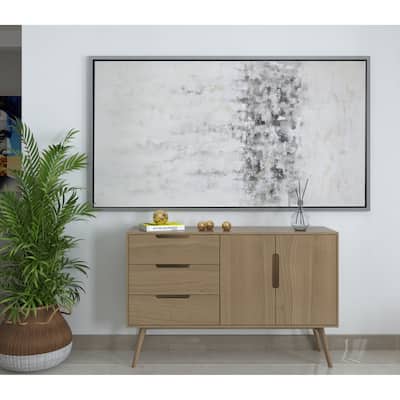 "Winter Storm" Hand Painted Monochromatic Abstract on Canvas - 74" x 2" x 40"