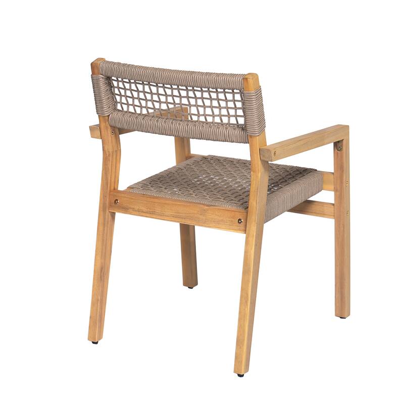 Christopher Knight Home - Lyla Outdoor Rope Woven Acacia Dining Chair Set (Only chair)