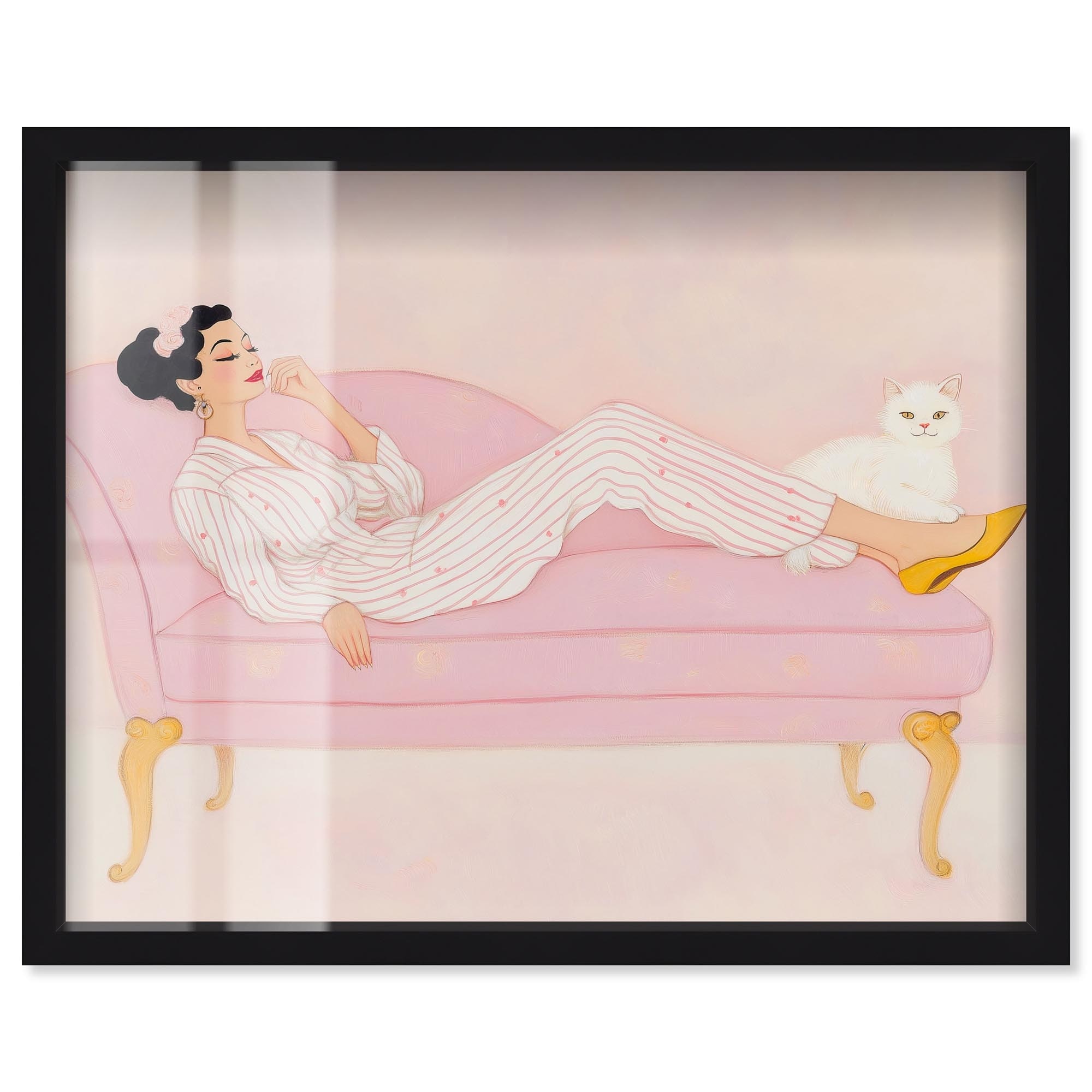 Lady of Leisure Coastal Art Shadowbox Print by Art Remedy
