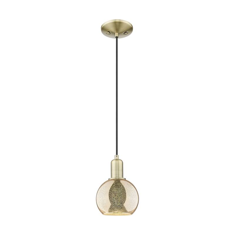 Innovations Lighting Endless Possibilities Arcadia - Athens - 1 Light 6" Cord Hung Mini Pendant - Antique Brass/Mercury