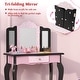 preview thumbnail 44 of 53, Costway Kids Vanity Table & Stool Set with Cute Polka Dot Print - See Details