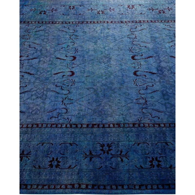 Overton Hand Knotted Wool Vintage Inspired Modern Contemporary Overdyed Purple Area Rug - 5' 2" x 7' 8"