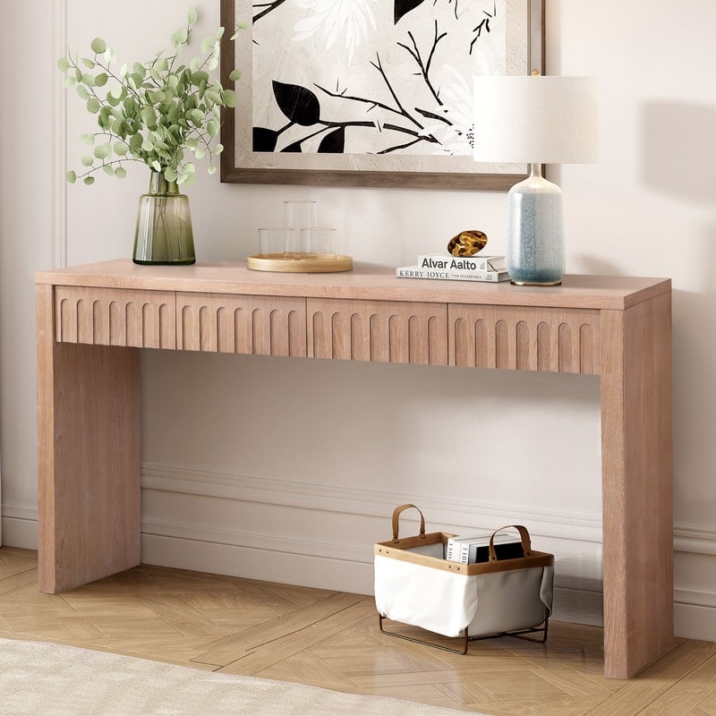 Modern Console Table with Drawers for Entryway Hallway Living Room Stylish Storage Solution