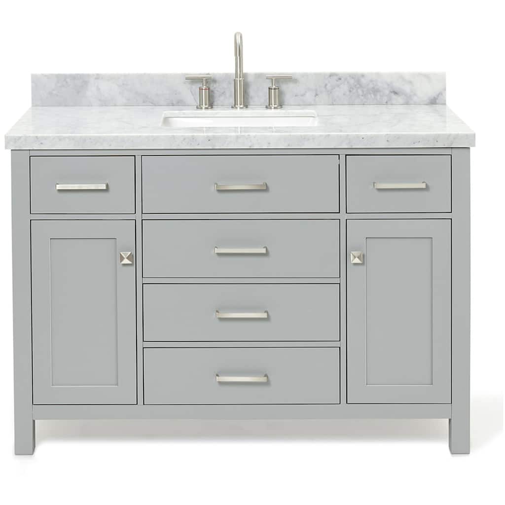 Ariel H049SCWRVO Bristol 48" Thick Carrara Marble Vanity Top