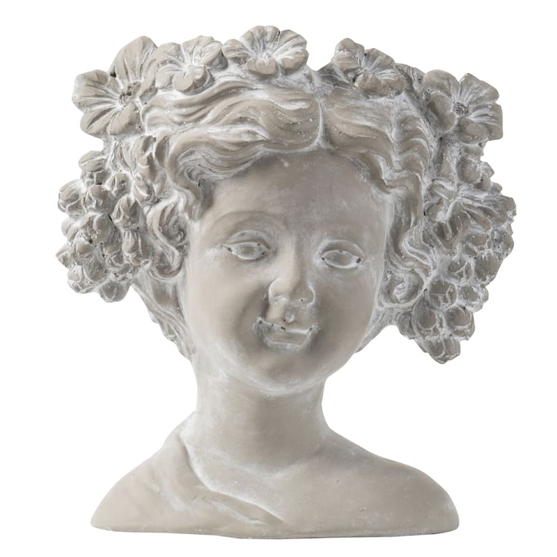 8" x 4" x 9"Cement Bust Wall Planter Indoor Outdoor Home Garden Decor