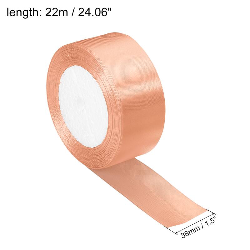 Satin Ribbon Double Face Crafts Roll for Party DIY Wrapping Decoration - Light Pink