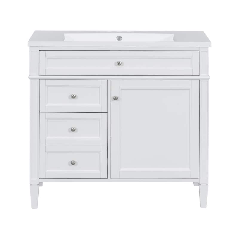 30/36 inches Freestanding Bathroom Vanity Set with Integrated Sink and Drawers