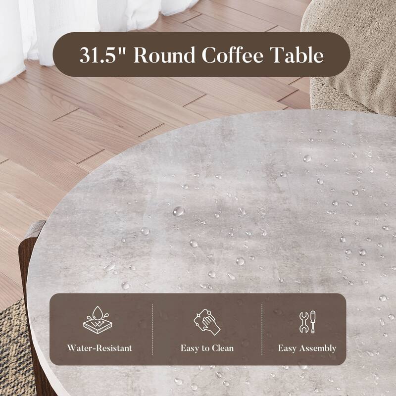 COSIEST Modern MDF Stone-Look Console Table,Coffee Table