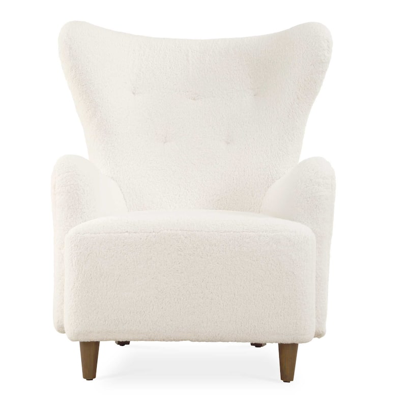 Uttermost Ingel White Wingback Armchair - 33.00" W x 39.50" H x 34.00" D