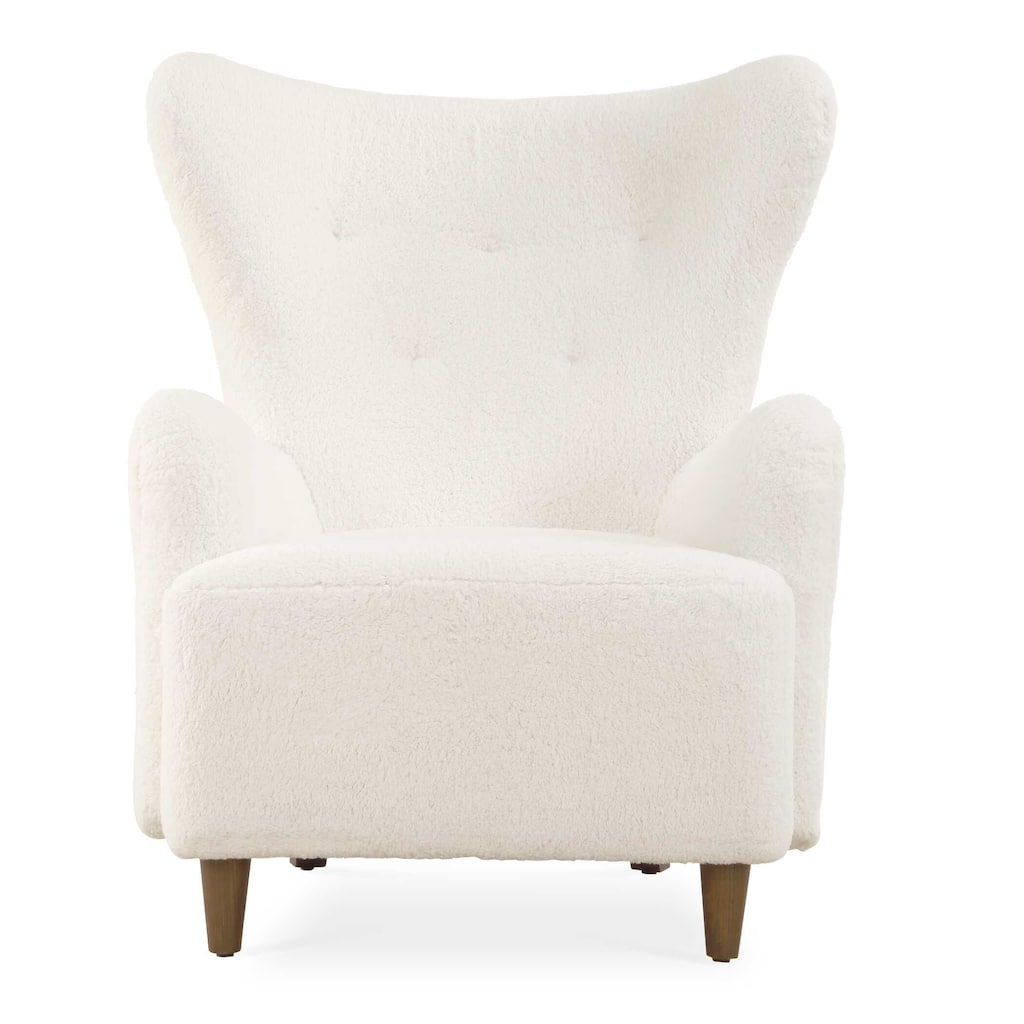 Uttermost Ingel White Wingback Armchair - 33.00" W x 39.50" H x 34.00" D