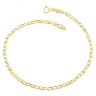 14k Ankle Bracelets Online At Our Best Body Mcs Jewelry Inc 14 Karat Yellow Gold Mariner Anklet Bracelet 10 Inches