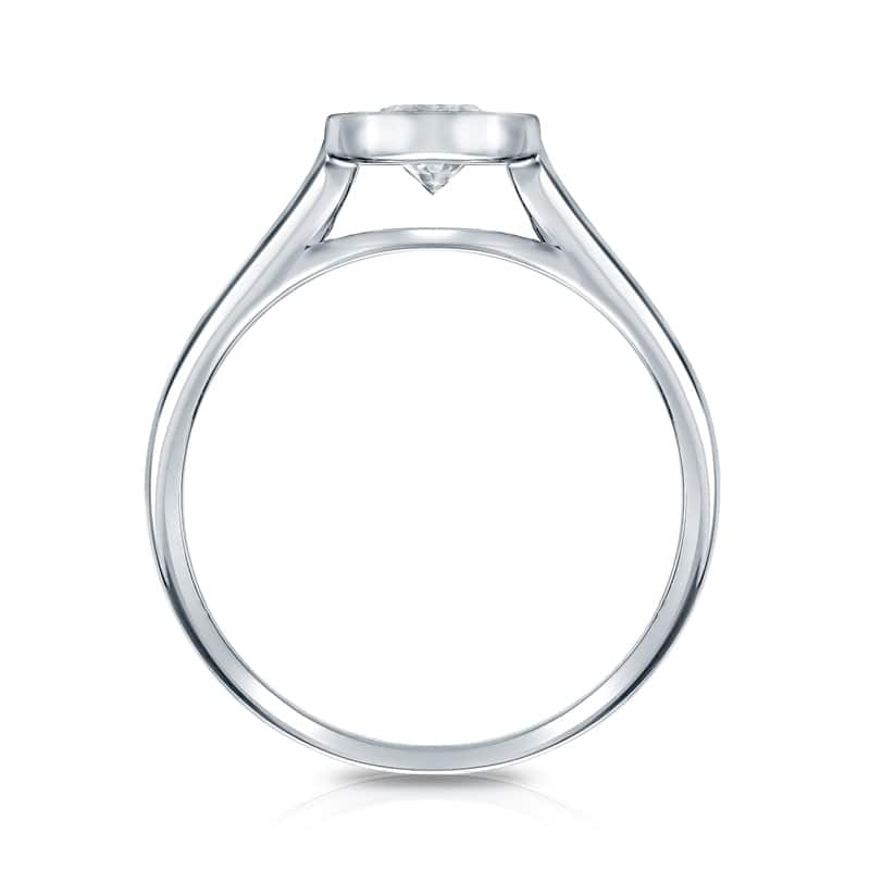 Auriya 1 1/2ctw Round Solitaire Diamond Engagement Ring Bezel-set 18k Gold