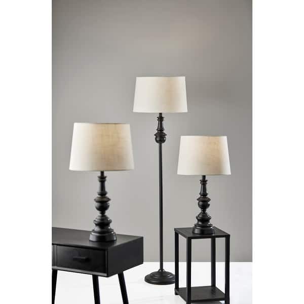 slide 2 of 11, Copper Grove Tepelene Dark Bronze Floor and Table Lamp 3-piece Set Dark Bronze & White