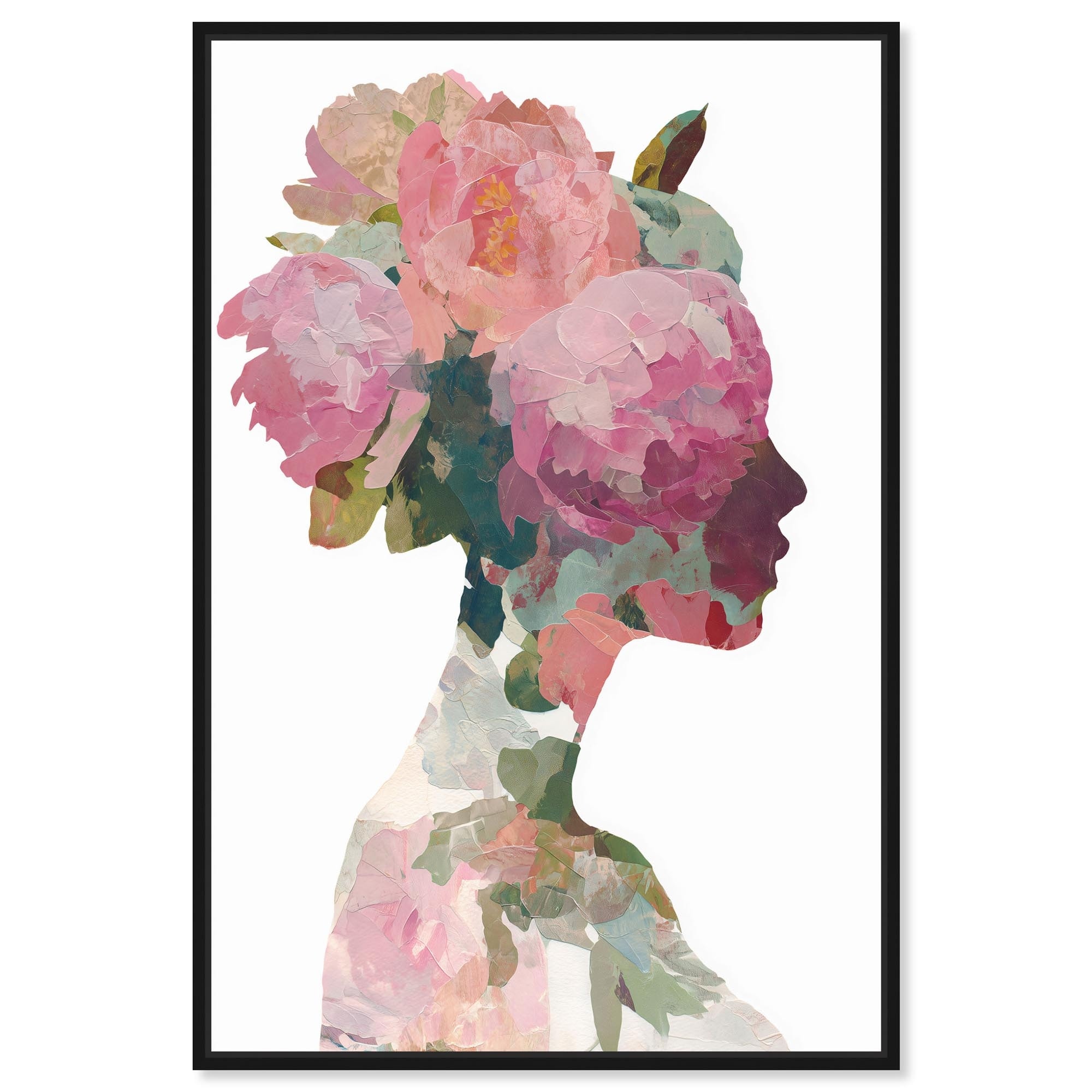 Inner Bloom I Floral Pink Art Framed Canvas Print by Art Remedy