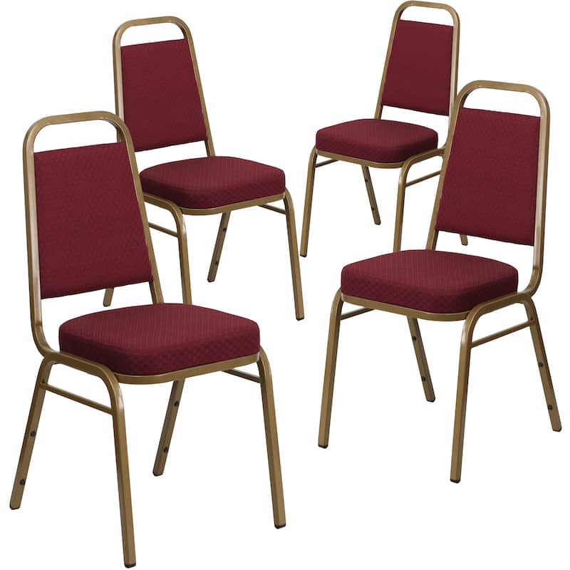 4 Pack Trapezoidal Back Stacking Banquet Chair - 20.25"D x 17.5"W x 36"H