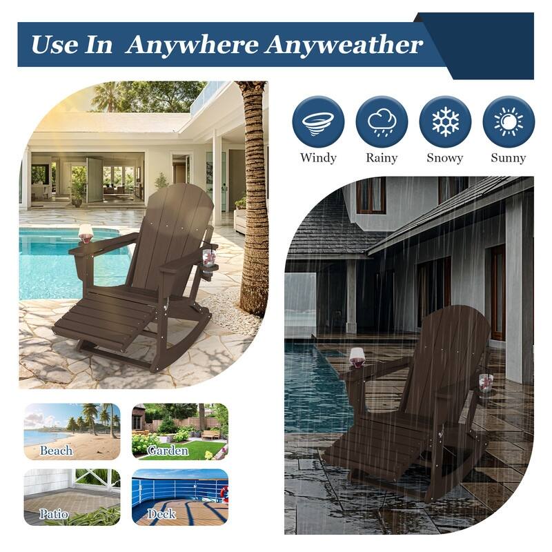 Foldable Outdoor Rocking Chair – Removable Wheels, Ergonomic & Weatherproof
