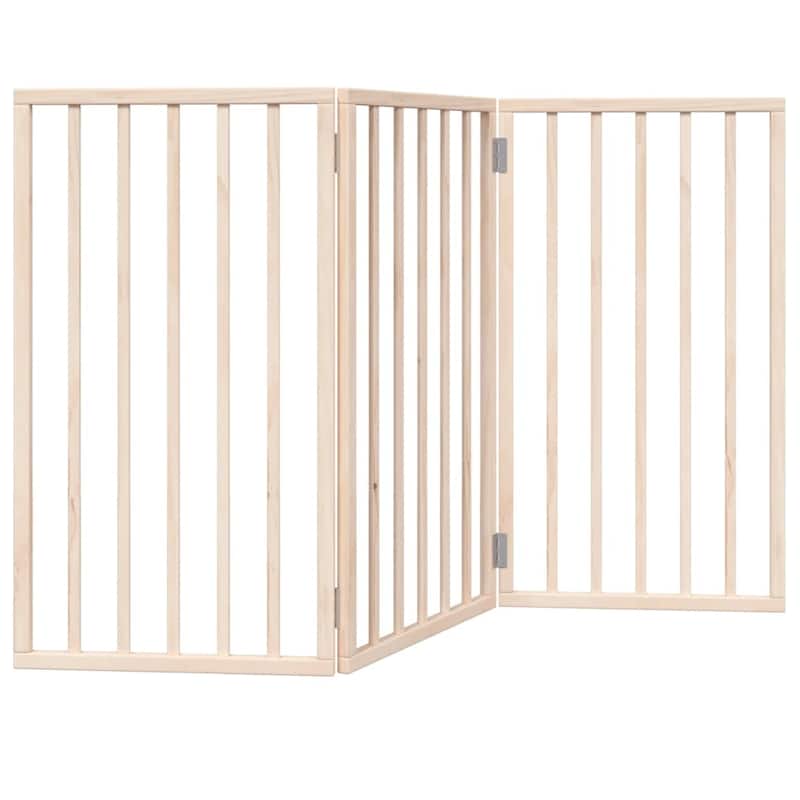 vidaXL Dog Gate Foldable Poplar Wood