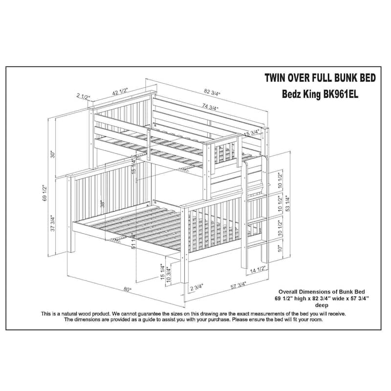 Taylor & Olive Trillium Twin over Full Bunk Bed Ladder, Twin Trundle