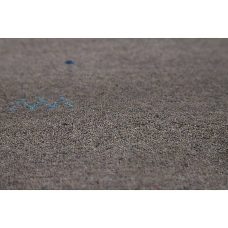 Hand Knotted Oriental 100% Wool Carpet Tribal Tribal Greys & Charcoal Gabbeh Area Rug - 8' 3'' X 5' 1''