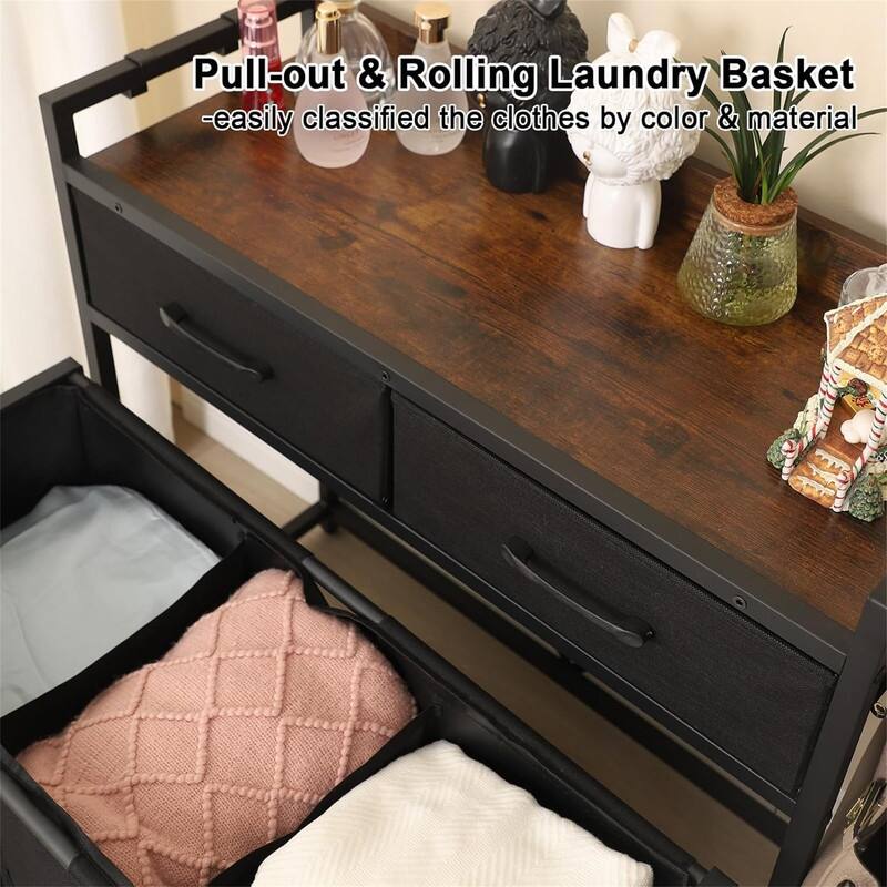 Laundry Hamper with Removable Large Bags - 30.21"L x 12.59"W x 31.81"H