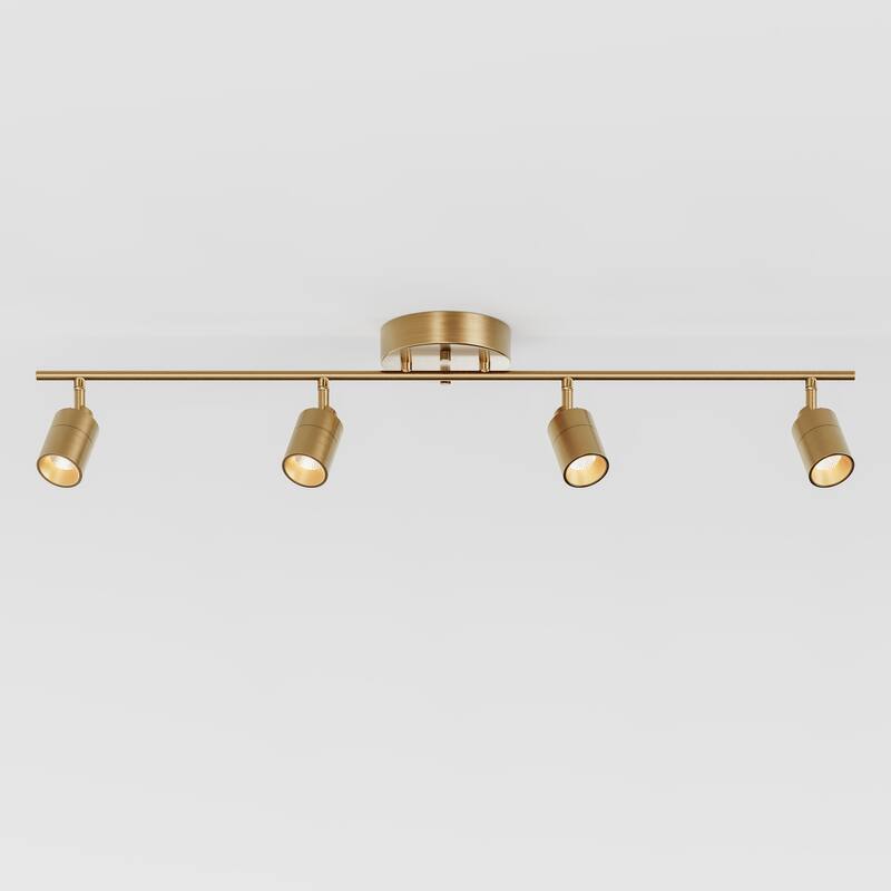 VidaLite - Shura 4-Light LED Fixed Tracklight kit 3000k, Brushed Brass