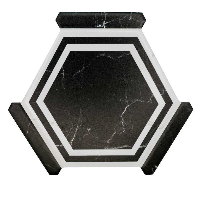 Kykuit 8.6x9.8 Satin Porcelain Hexagon Tile - Floor, Wall, Backsplash