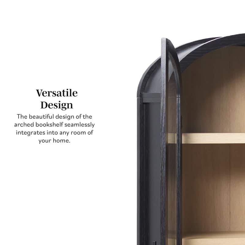 Middlebrook Designs Arched Tall Bookcase with Glass Doors