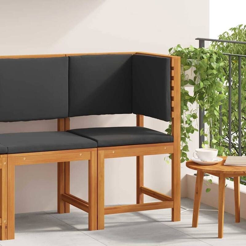 vidaXL Garden Chair 50 x 50 x 91cm Solid Acacia wood - 19.7 x 19.7 x 35.8 - Anthracite-corner sofa