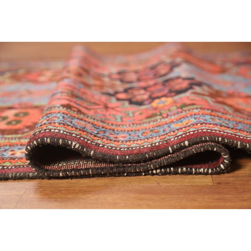 Hand Knotted Oriental 100% Wool Carpet Traditional Geometric Multi-Colored Bakhtiari Runner Rug - 9' 8'' X 3' 5''