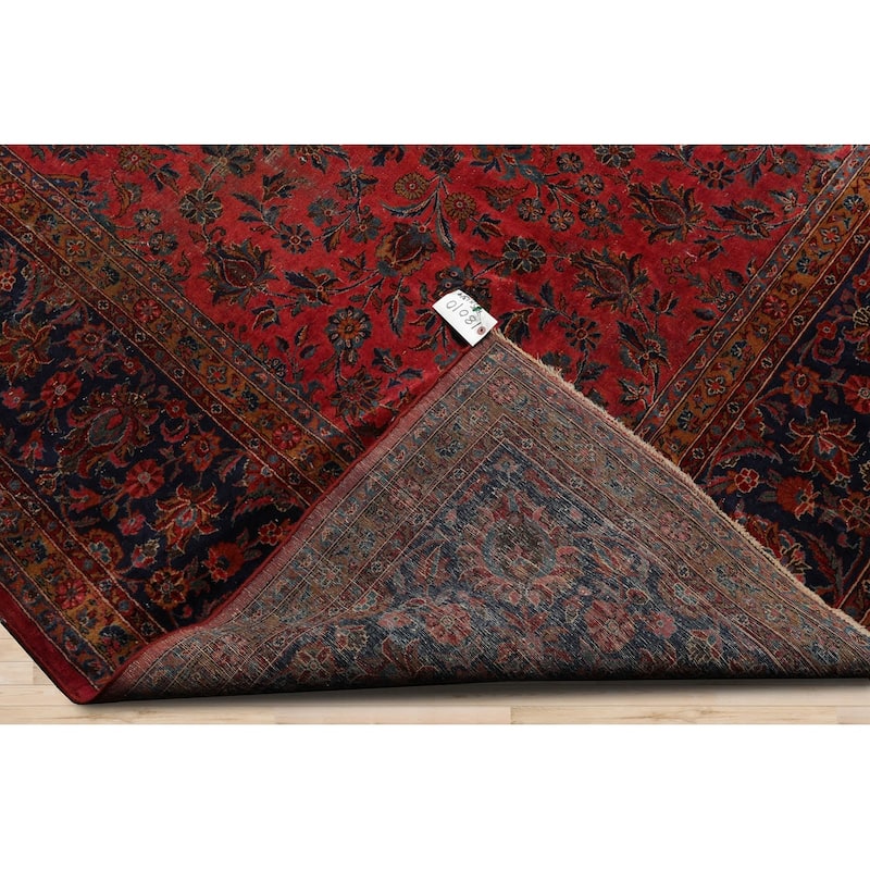 Hand Knotted 300 KPSI Antique Rose Persian Wool Traditional Area Rug - 10' 5'' x 13' 9''