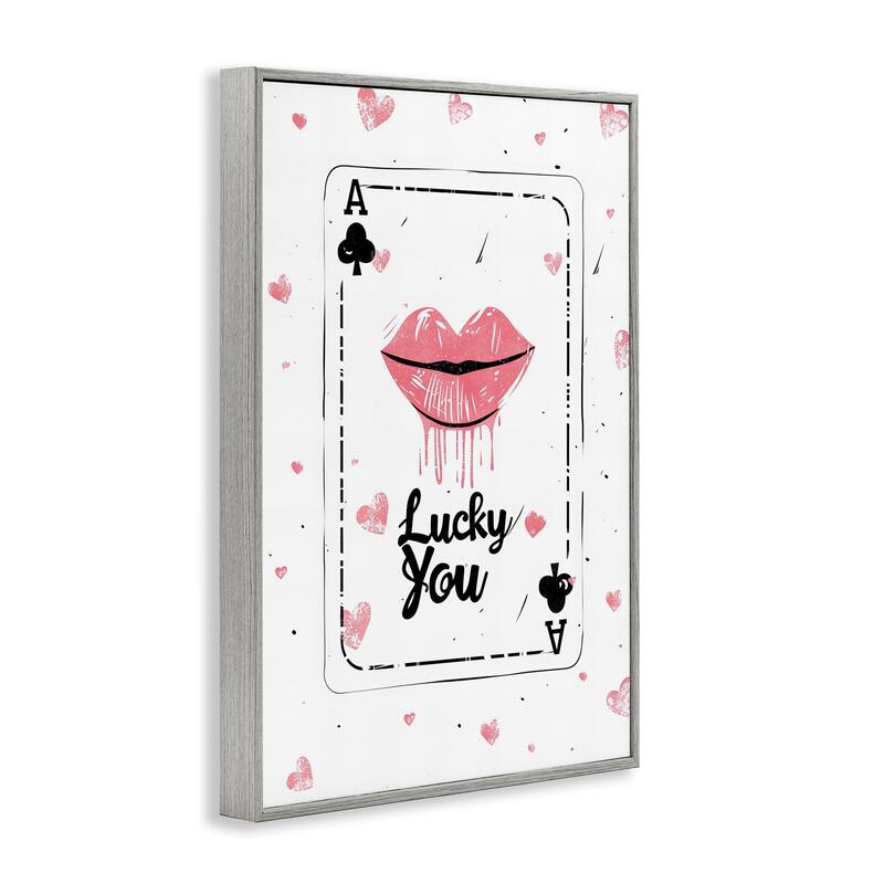 Stupell Lucky You Playing Card Framed Giclee Art Design By LSR Design Studio