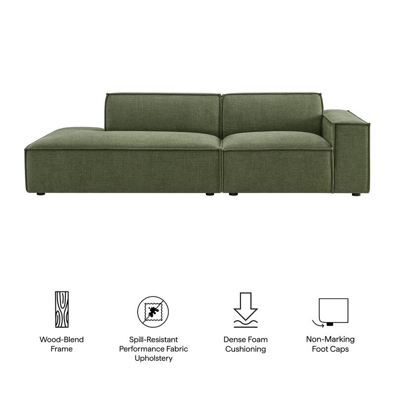 Restore 2-Piece Performance Fabric Upholstered Modular Loveseat