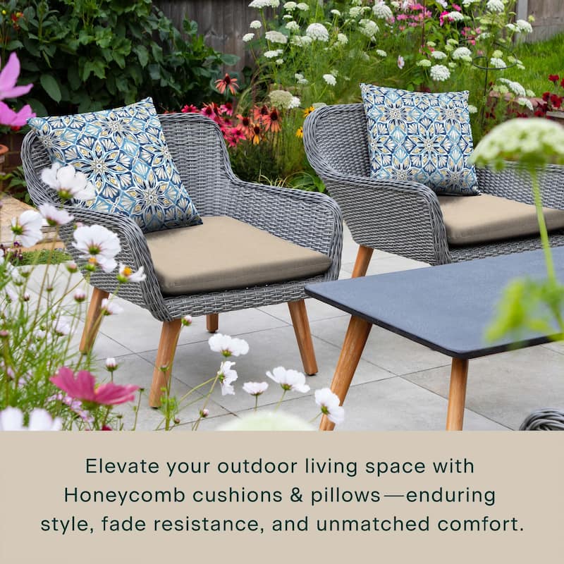 Outdoor Universal Seat Cushion (2-Pack) - 18" wide x 17.5" deep x 2.5" thick