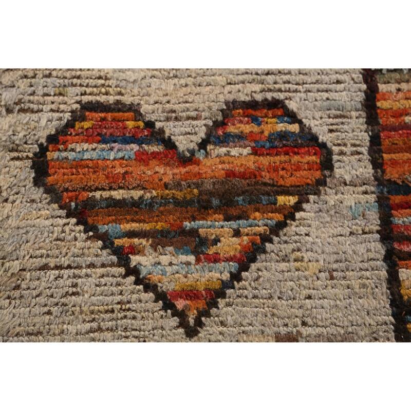 Geometric Moroccan Oriental Area Rug Handmade Bedroom Wool Carpet - 6'9" x 9'7"