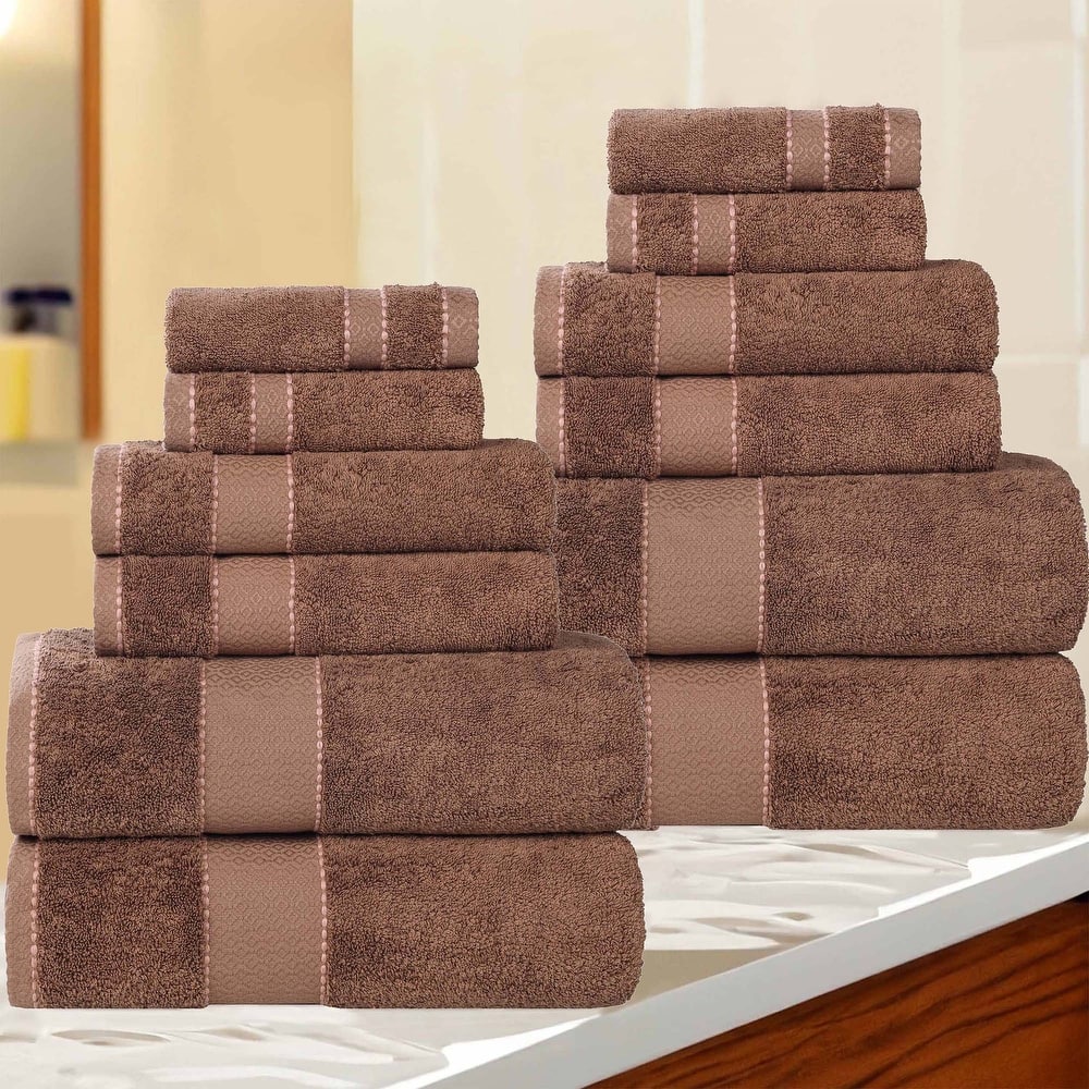 Superior Niles Cotton Ultra-Plush Absorbent 12 Piece Towel Set