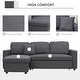 preview thumbnail 5 of 16, HOMCOM Sectional Sleeper Sofa, Linen Fabric L Shaped Couch with Pull out Bed, Reversible Storage Chaise, 3-seat, Dark Grey