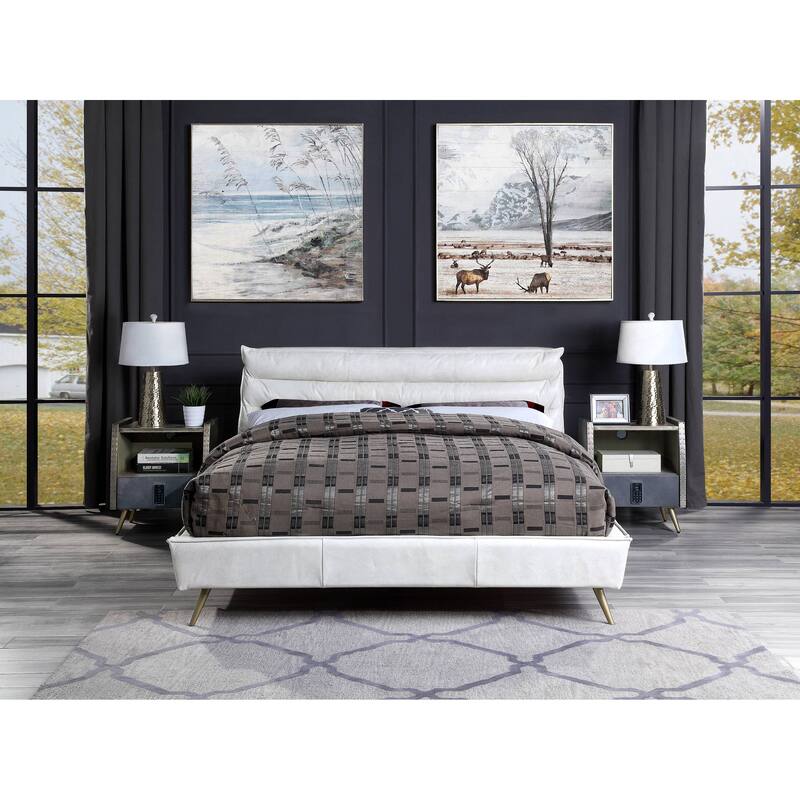 Divina Platform Bed with Tufted Headboard