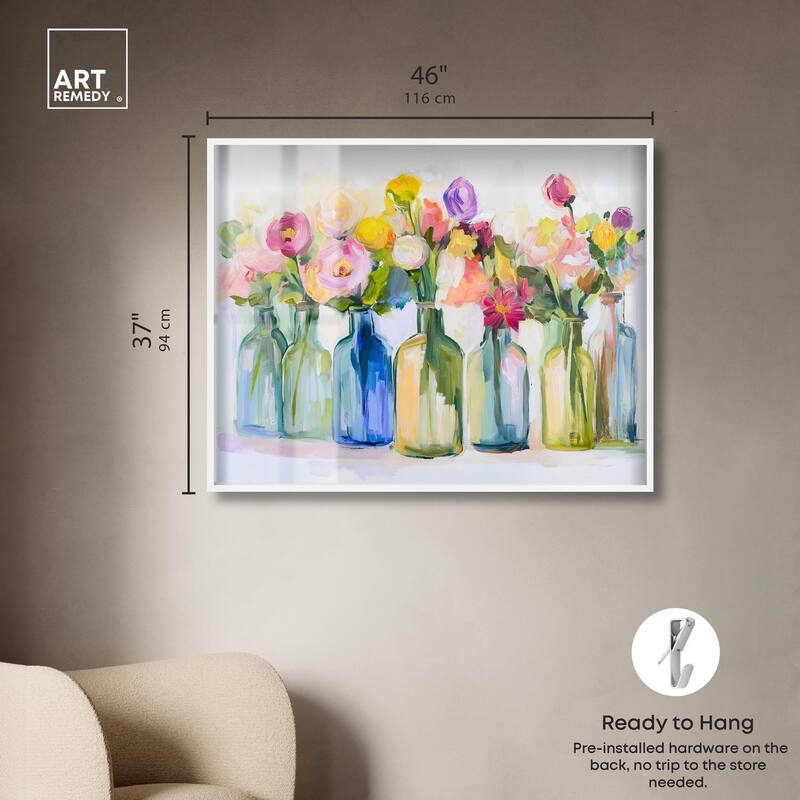 Bottles and Blooms Shadowbox by Art Remedy
