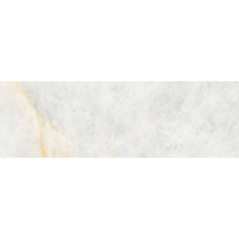 Syros 12x40 Glossy Pearl Marble Look Ceramic Wall Tile - Large Format