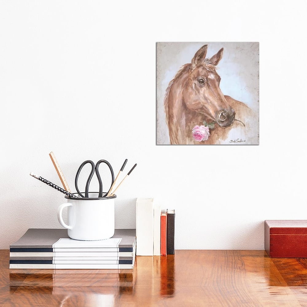 iCanvas "Horse With Rose" by Debi Coules Canvas Print