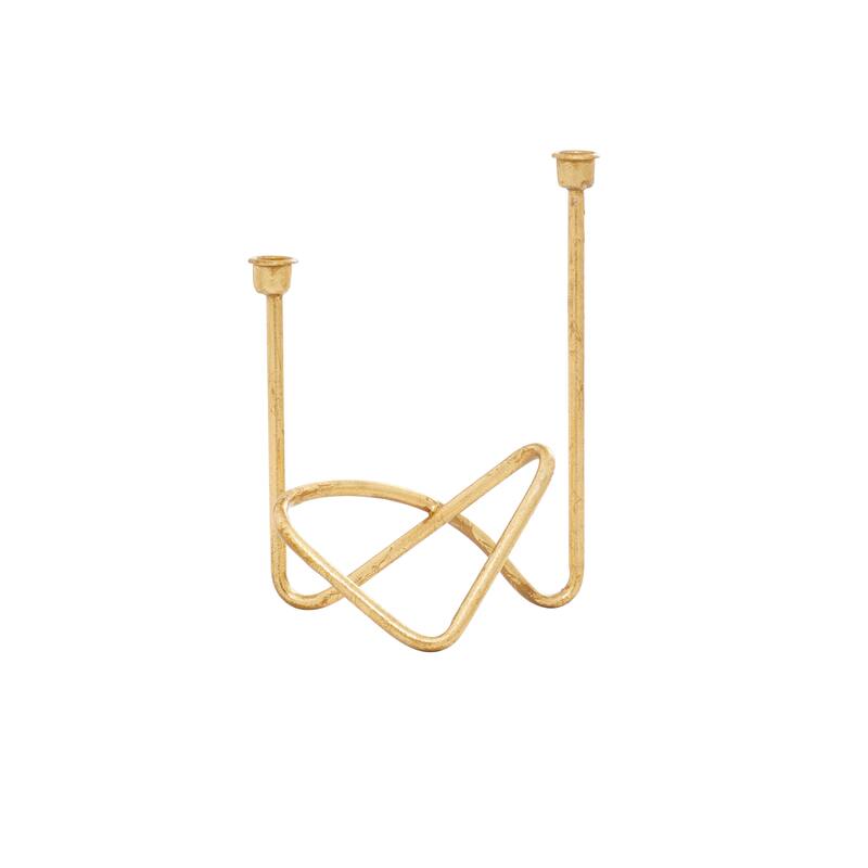 Metal Candelabra - Gold - CosmoLiving by Cosmopolitan - 6"W x 10"L x 11"H