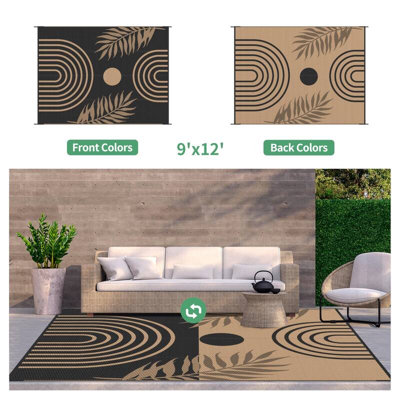 Mcow Reversible Essentials Collection Geometric Woven Outdoor Area Rug