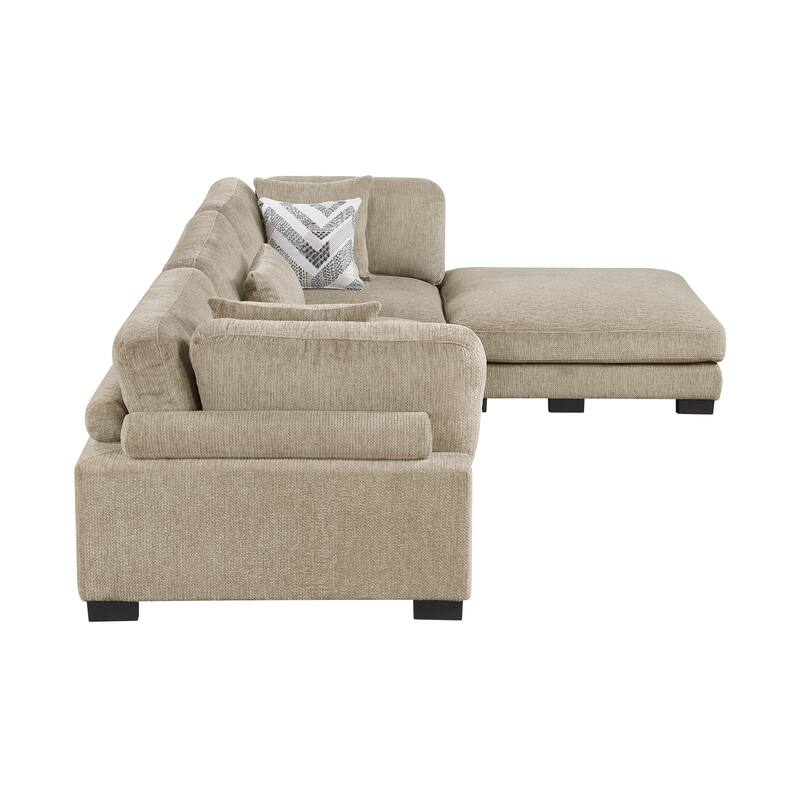 Abbeville Microfiber 4-Piece Modular Sectional with Ottoman