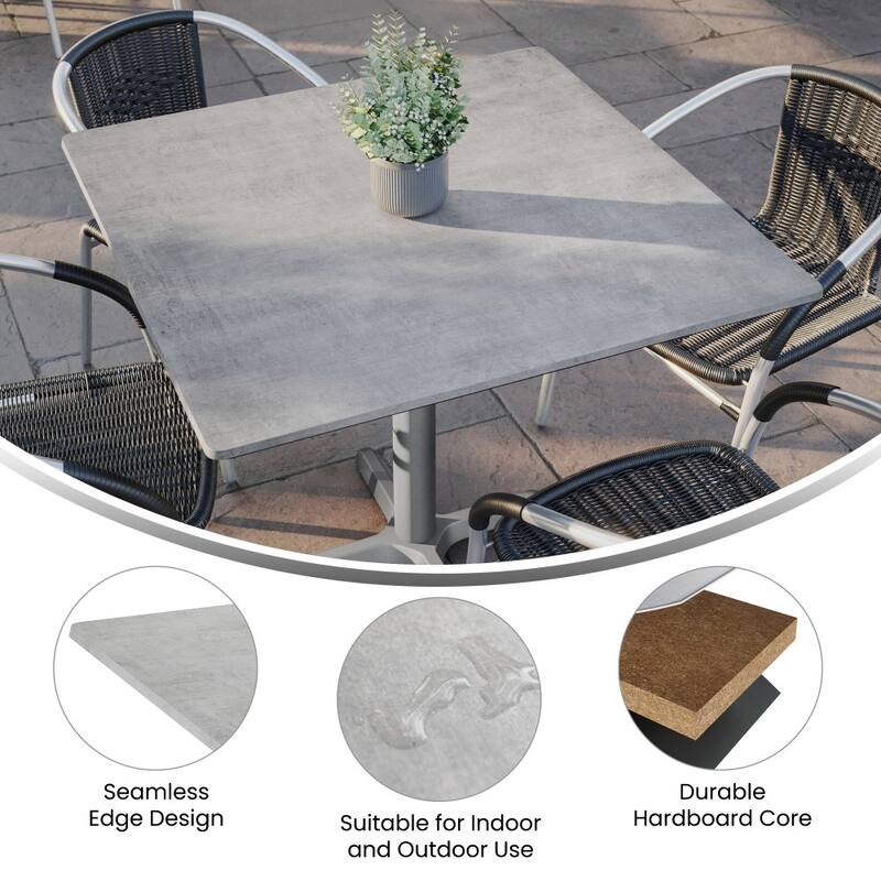 Commercial HPL Wrapped Seamless Scratch and Stain Resistant Tabletop - 36"W x 36"D x 1.5"H