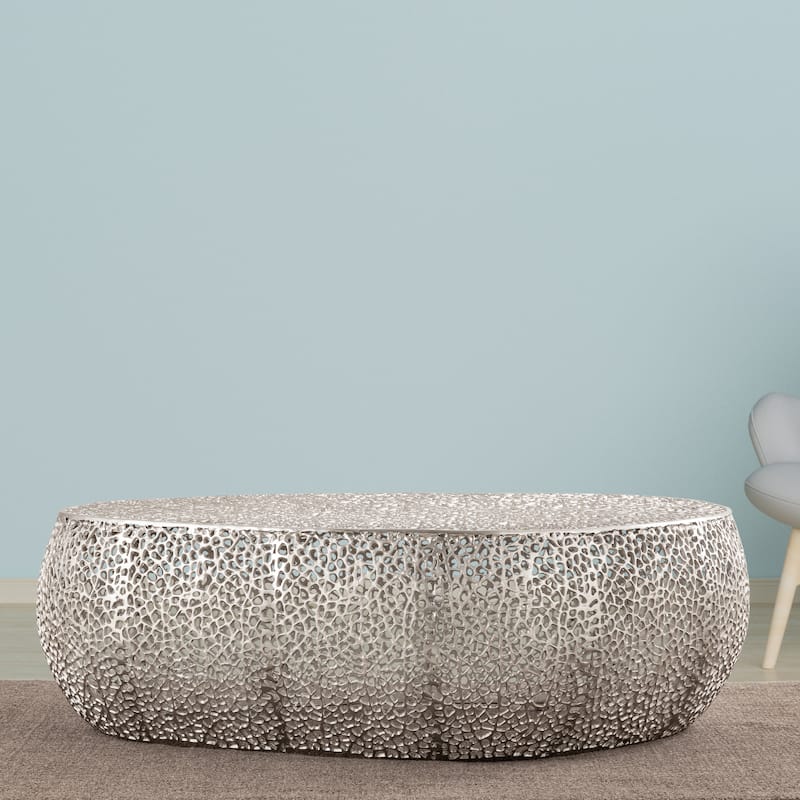 CT3601-50 Modern & Contemporary Coffee Table Made with Aluminum Casted - Silver
